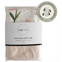 Maccie 2-in-1 Burp Cloth + Bib - Poppy Flower / Blush